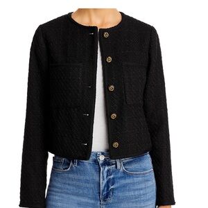 Aqua tweed jacket in black